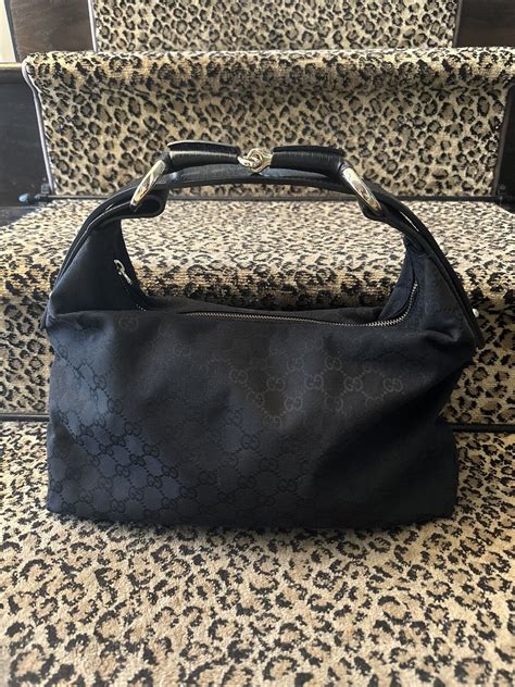 Gucci 115867 Black Canvas And Leather Monogram Medium 